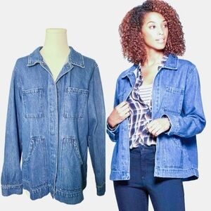 Universal Thread Women’s Denim Chore Blue Jean Jacket 100% Cotton